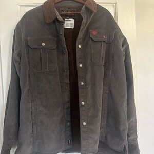 Ariat Men's Gray Jacket with Brown Sherpa Lining